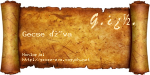 Gecse Éva névjegykártya