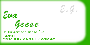 eva gecse business card